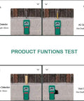 Pro Level Wall Detector And 4 In 1 Stud Finder Featuring Crisp Digital Screen To Ace Home Upgrades By Snagging Hidden Wood Metal Ac Wires Center Scanner Tool functionalities test showing metal, AC, wood, and void detection.