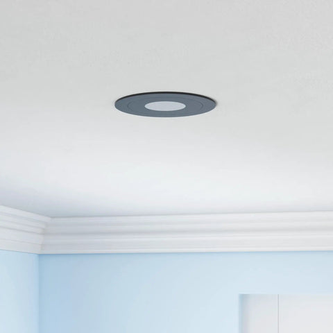 Ceiling installation of Gimbal LED Recessed Light 4 Inch Black 9W Adjustable Eyeball with 360 Degree Rotation and 90 Degree Tilt Dope Indoor Spotlight
