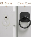 Black Cabinet Bifold Closet Door Ring Pull Handles With 1.6 Inch Backplate 4 Pack on white bifold door, covering old screw holes