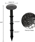 30 Pack 6 Inch Plastic Tarp Stakes Anchors For Garden Netting And Lawn Edging Tents And Weed Cover showing stake dimensions and material