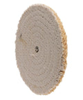 Badass 6 Inch Sisal Buffing Wheel For Metals, Fast Cutting Polsher Pad With Half Inch Arbor Hole showing the sisal fiber construction.