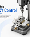 Heavy Duty Precision X Y Cross Slide Table With Vise For Drill Press And Milling, Manual Linear Sliding Stage featuring fine adjustment controls.