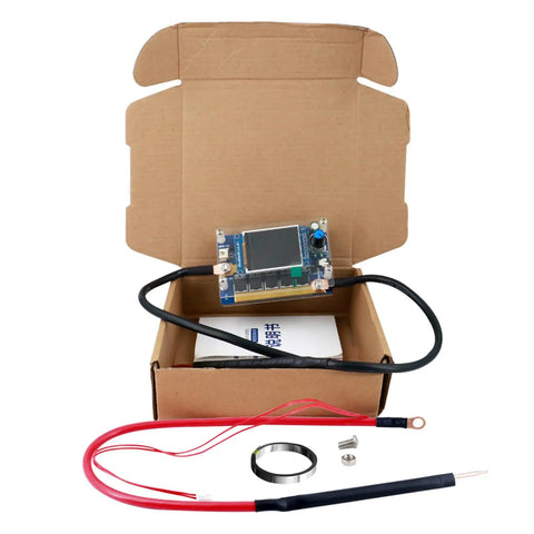 Dual Pulse Spot Welder Control Board With 2000A Output 1.8 Inch Color Screen And Digital Display in open box with accessories