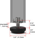 Diagram of 8 Pack 5/16-18 Stainless Steel Adjustable Threaded Furniture Leg Leveling Feet With Screw-In Glide Levelers And T Nut Kit