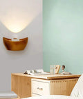Sleek Aluminum Led Wall Sconce Light Great For Bedroom Living Room Or Hallway Modern mount fixture on bedroom wall.