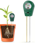 3 In 1 Soil Tester Moisture Fertility And PH Meter For Home Garden Lawn Farm Potted Plants Indoor Outdoor Use No Battery Needed Helps You Water On Time Fertilize Correctly And Balance Soil For Healthier Growth Gift For Plant Lovers. in orange pot with plant