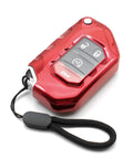 Jeep Wrangler Red TPU Flip Key Fob Cover For JL JLU Rubicon Wagoneer Gladiator JT Sahara Remote Holder with nylon cord