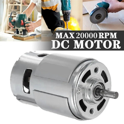 High Torque 12V-24V DC Motor Upgrade With Dual Ball Bearings For Quiet Power, 10000-20000 RPM, D Shaft With Bracket