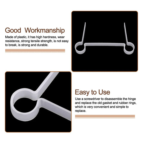 Badass Heavy Duty Shower Door Hinges, White Plastic Frame Mount With Tight Seal Rubber Gaskets For Glass Panels. This Rock Solid Four Pack Kit Brings Your Bath A Slick Fresh Upgrade And Smooth Swing Guaranteed All Day Long