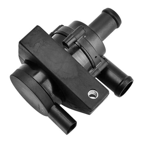 Heavy Duty 12V Electric Inline Coolant Pump 1K0965561J Auxiliary Water Pump For Cars plug and play design with multiple inlet and outlet ports.