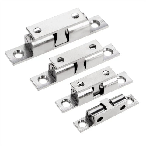 Heavy Duty Double Ball Spring Clip Sliding Door Lock And Gate Bolt Built Tough For Bulletproof Cabinet Latching, four clips.