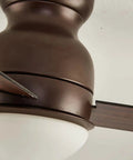 Close-up of 52 Inch Indoor Outdoor Ceiling Fan With LED Lights And Remote Control Modern Flush Mount featuring brown three-blade design