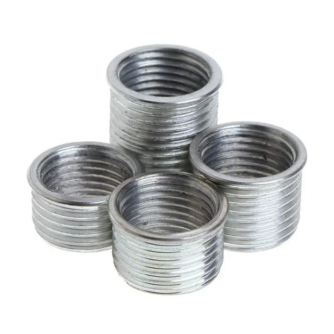 Threaded inserts from 14mm Ignition Plug Rethread Kit With Reamer Tap And 4 Threaded Inserts For Aluminum Cylinder Heads
