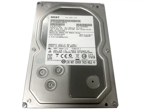 Ultrastar 7K3000 3TB 7200 RPM 64MB Cache SATA III 6.0Gbps 3.5 Inch Form Factor Enterprise Hard Drive Renewed For Servers NAS RAID CCTV PC Mac With Full Diagnostic Testing And Zero Bad Sectors front label view