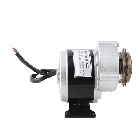 12V 250W DC Brush Motor With Gear Reduction, 2950 RPM, 16 Tooth Sprocket, Aluminum Alloy Shell, Copper Coil side view