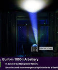 15 In 1 Star Projector With Remote, Galaxy Night Light And Moon Light projecting stars, showing built-in 1800mA battery feature.