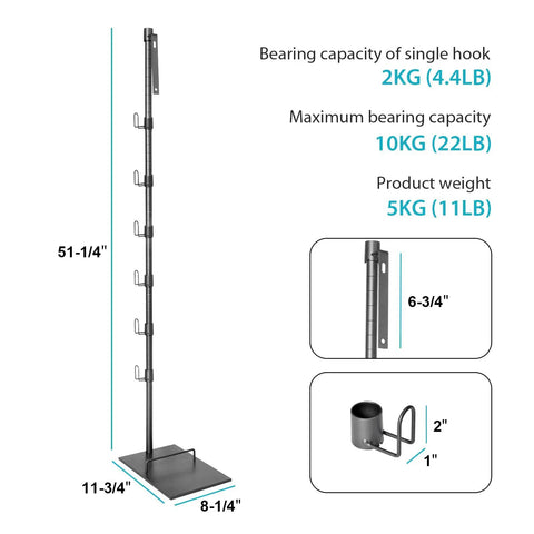 Durable Floor Storage Stand For Dyson V15 Detect V11 V10 V8 V7 V6 Cordless Vacuum Cleaners With Full Metal Organizer dimensions
