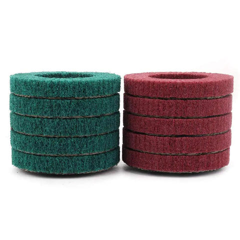 10 Piece Nylon Fiber Flap Disc Set 180/320 Grit For 4 Inch Angle Grinder Metal Polishing Buffing Grinding Deburring and Rust Removal