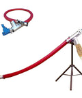Workhorse Portable Grain Conveyor Auger For Home And Farm, 1.5m Screw Conveyor With Bracket, Red Hose, Dispensing Grains