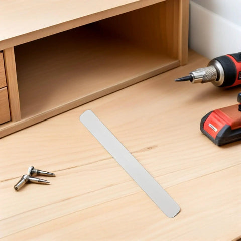 Bottom Mount Drawer Slides Set White Plastic 8 Pack With Ball Bearing Construction Wear Resistant And Moistureproof DIY Friendly No Drill Install For Residential Cabinets And Drawer Rails Storage on wooden surface with tools