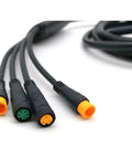 Close-up of Waterproof 1 To 5 Electric Bicycle Cable For E Bike KT Controller With Display Throttle Ebrake Headlight Wiring Kit