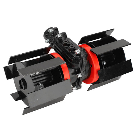 Heavy Duty Universal Disc Harrow For Grass Mowers And Tillers With 9 Teeth Weeding Wheel, Round Aluminum Iron Plow, Black Red