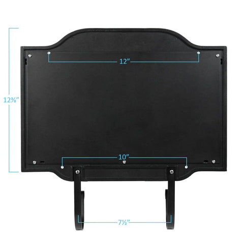 Back view of Wall Mount Luxury Mailbox In Rustproof Cast Aluminum Black Finish With A Slick Contemporary Look Easy Front Mount