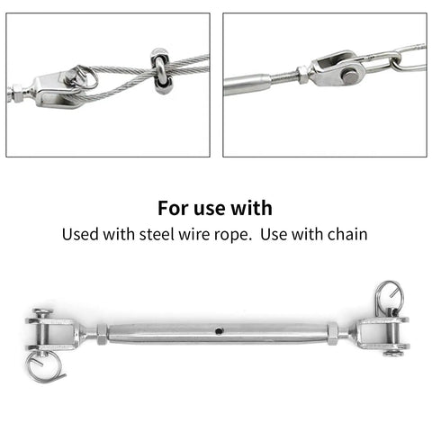 Stainless Steel Turnbuckle Hook With Anti Theft Design And Easy Tension Control For Hammocks Swings Balconies And DIY Outdoor Projects With A Secure Locking System And Rust Resistant Beefy Heavy Duty Hardware