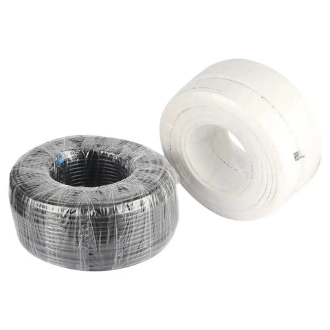 Black and white rolls of 100 Meter 1 Quarter Inch PE Pipe For Reverse Osmosis Systems, Aquarium Filter Tubing, Garden Irrigation