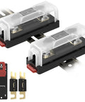 ANL Fuse Block With 35mm DIN Rail Mount And Two 300A 32VDC Fuse Holders for Car Audio with Indicator Light