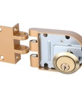 Heavy Duty Double Cylinder Door Lock With Jimmy-Resistant Design That Deters Forced Entry By Spreading Door Frames, Gold Finish