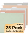Pastel Hanging File Folders 25 Count Letter Size With One Fifth Cut Tabs for filing cabinets and medical charts