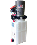 Compact 12V DC Hydraulic Power Unit With Single Double Acting Valve, 6 Quart Fluid Capacity, Portable for lifts and presses