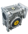 High Performance Worm Gearbox Speed Reducer Featuring A 40 To 1 Ratio Compatible With Nema 23 Steppers And 57 Mm Dc Motors close-up view showing compact design and yellow input gear.