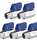 Pack of 5 Three Eighths Inch Ball Valve Mini 304 Stainless Steel NPT Female To Male Thread Shut Off Valve With Quarter Turn Operation