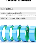 Tubeless Bike Rim Tape For 700C Rims Wide 21 To 35 Mm 10 M Roll Dual Color Blue Exterior Green Interior Strong Adhesion