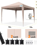 Privacy 10x10 Pop Up Canopy Tent With Sidewalls And Roll Up Ventilated Windows No Fuss One Person Setup Outdoor Commercial Gazebo Shelter Enclosed Waterproof Bonus Four Sandbags