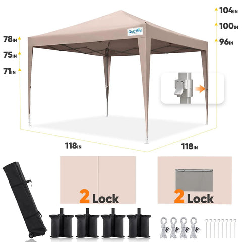 Privacy 10x10 Pop Up Canopy Tent With Sidewalls And Roll Up Ventilated Windows No Fuss One Person Setup Outdoor Commercial Gazebo Shelter Enclosed Waterproof Bonus Four Sandbags