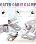50Pcs 304 Stainless Steel Cable Clamps Assortment Kit Without Rubber Cushioned Clamps Includes 6mm 8mm 9mm 13mm And 16mm Sizes Durable