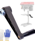 Premium Heavy Duty Drill Press Crank Handle, 14.5mm Shaft, 360 Degree Swivel Grip, Black Nylon Steel Build, Workshop Machine Quick Swap