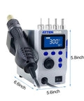 800W Hot Air Gun Soldering Station With LCD Display Auto Sleep Fast Desoldering Rework System Includes 4 Nozzles