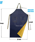 Heavy Duty Waterproof Rubber Apron With Pockets For Dishwashing And Restaurant Use 47 Inch Adjustable Neck Strap Front View