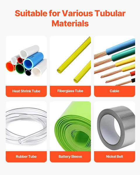 Product materials include heat shrink tubes, fiberglass tubes, cables, rubber tubes, battery sleeves, and nickel belts.