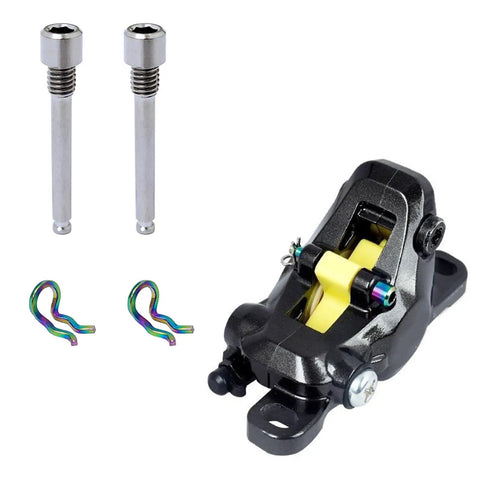 Built Tough Titanium Alloy Bicycle Caliper Screws And Disc Brake Pad Bolts With Clips M4X26mm set with two screws and clips.