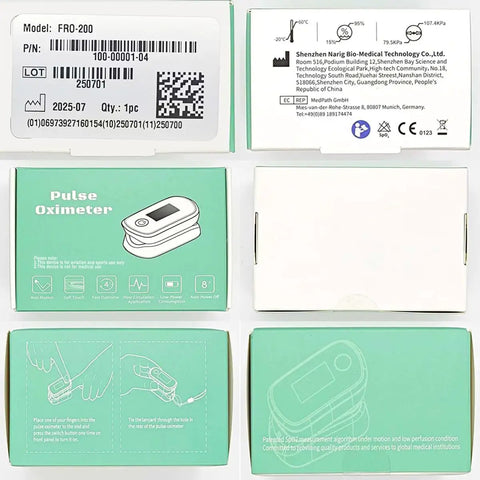 Packaging for Pulse Oximeter With OLED Display And Respiration Rate Monitor Fingertip Oxygen Meter