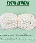 Bead Chain Cord For Roller Blinds Replacement Parts White Plastic Bead Chain 10 Meters Long With 10 Connectors Ideal For Roman Venetian Honeycomb