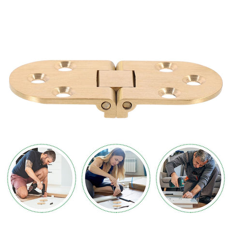 Brass Folding Table Hinge With Round Edges Heavy Duty Desk Hinge For Computer Desks And Furniture Accessories