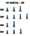 68 Piece Screw Set For Red Dot Sights And Optics Mounts With 17 Screw Types, showing various nut sizes and types