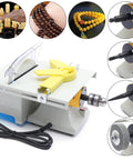 Rock Polishing Buffer Machine For DIY Jewelry And Craft Lovers 750W 110V Mini Table Saw Lathe Polisher shown with accessories