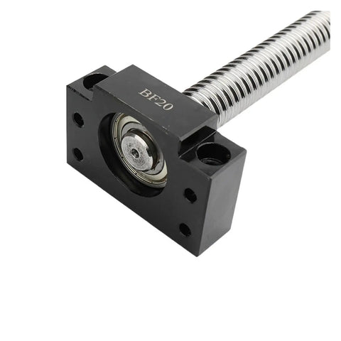 Top Tier Precision Linear Guide Rail Kit Featuring Two Sturdy 150Mm To 1200Mm Rails Paired With Rock Solid HGH15CA Blocks And A Snazzy Six Five Zero Millimeter SFU1204 Ball Screw For Smooth High Speed Motion Control Plus Easy Install No Maintenance. BF20 ball screw nut block with threaded steel screw for CNC motion control